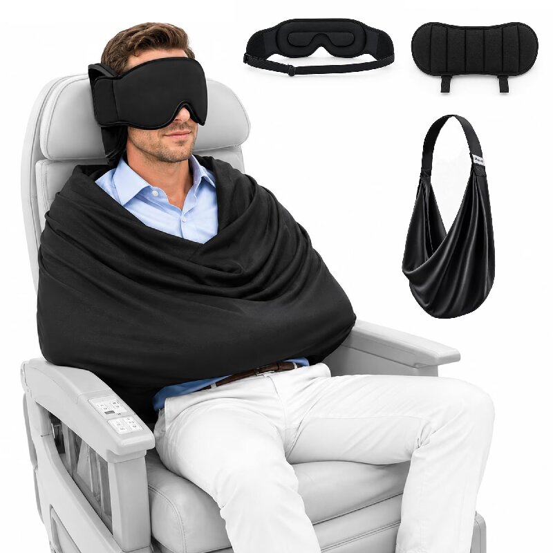 Travel Accessories Long Flight - 3-in-1 Airplane Sleep Kit Memory Foam