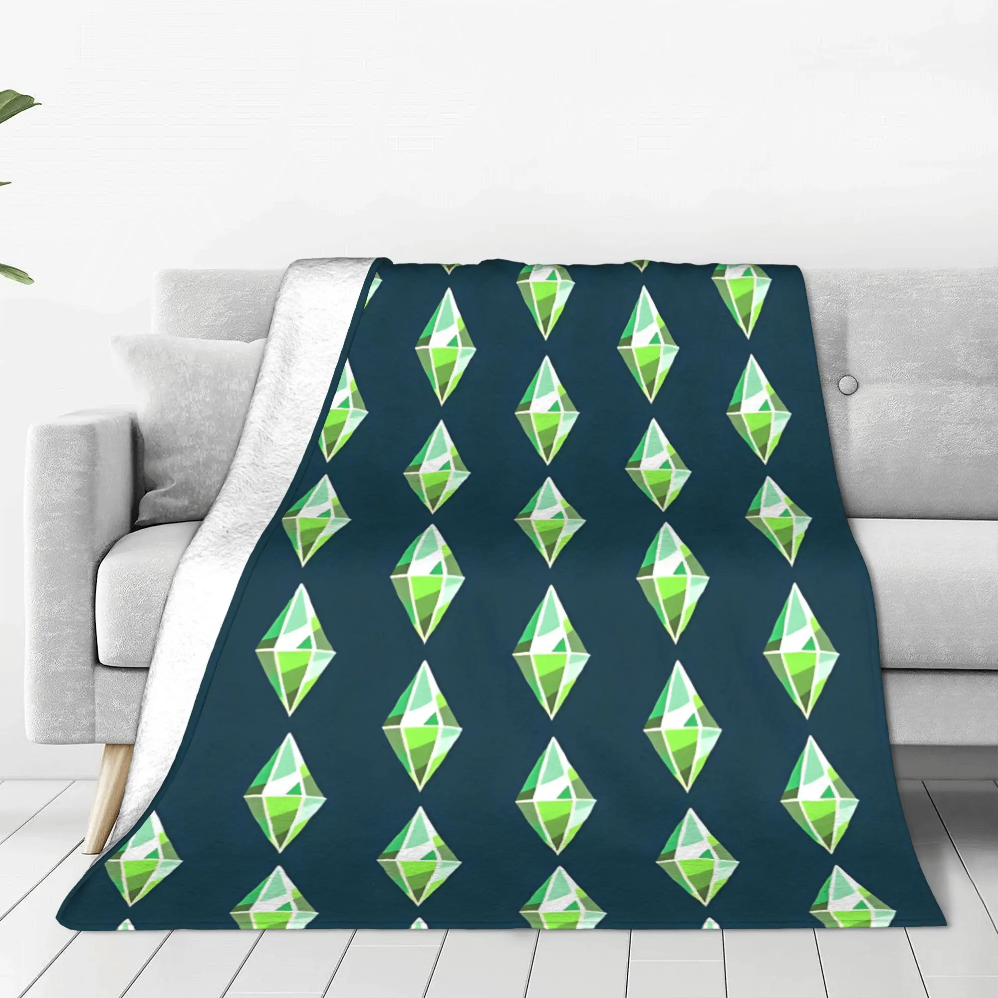 Travel Accessories Ideas - Geometric Diamond Pattern Blanket Soft Fleece
