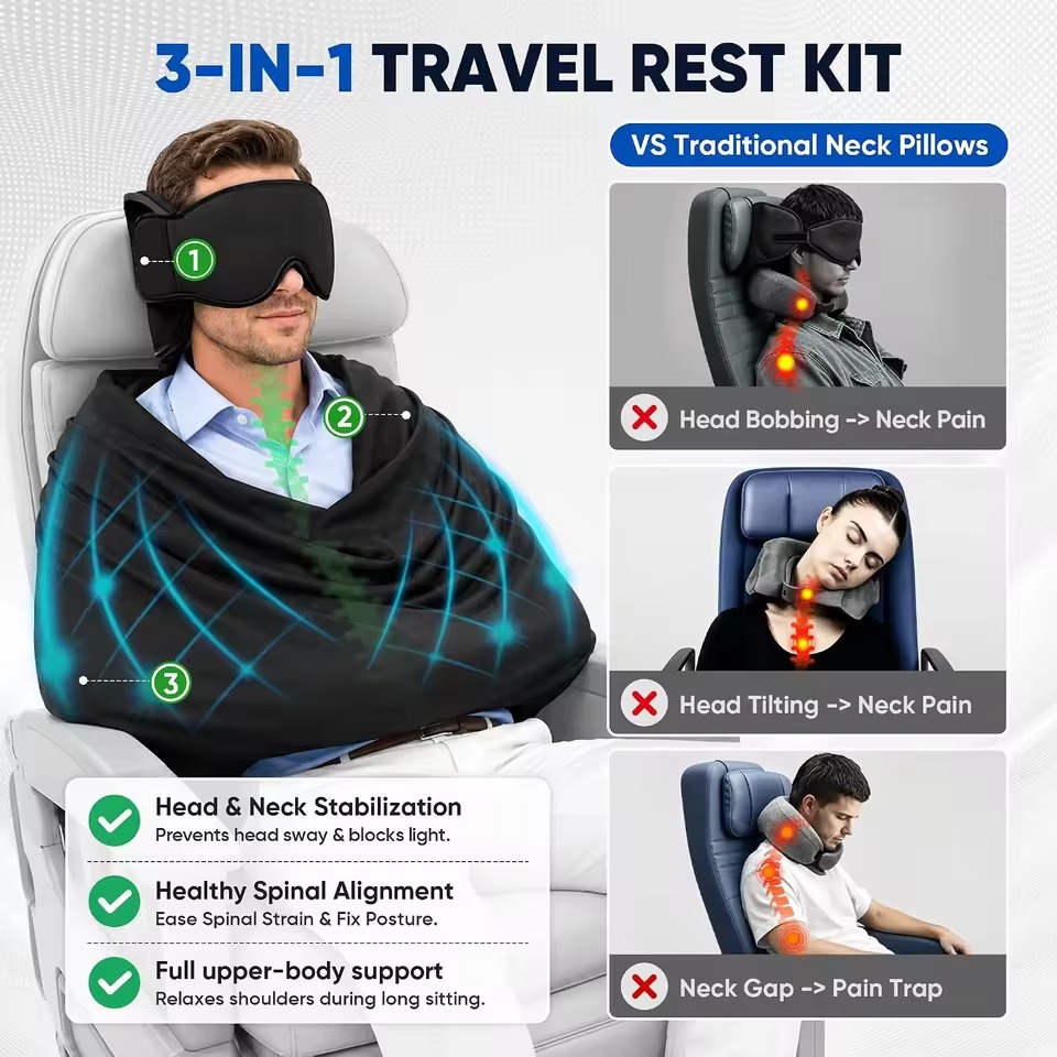 3-in-1 Car Sleep Seat Supports - Travel Accessories Long Flight recension och pris
