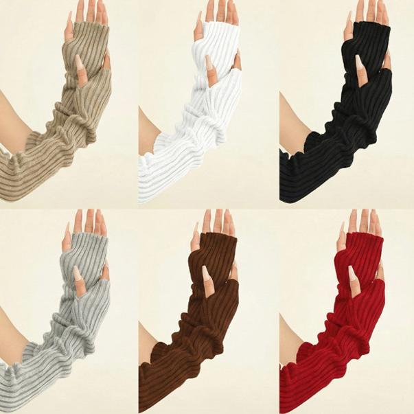 2PCS Cable Knit Fingerless Glo - Travel Accessories Aesthetic recension och pris