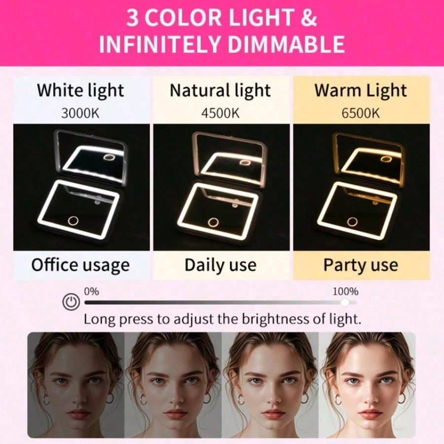 LED Makeup Mirror With Touch S - Travel Accessories As Gifts recension och pris